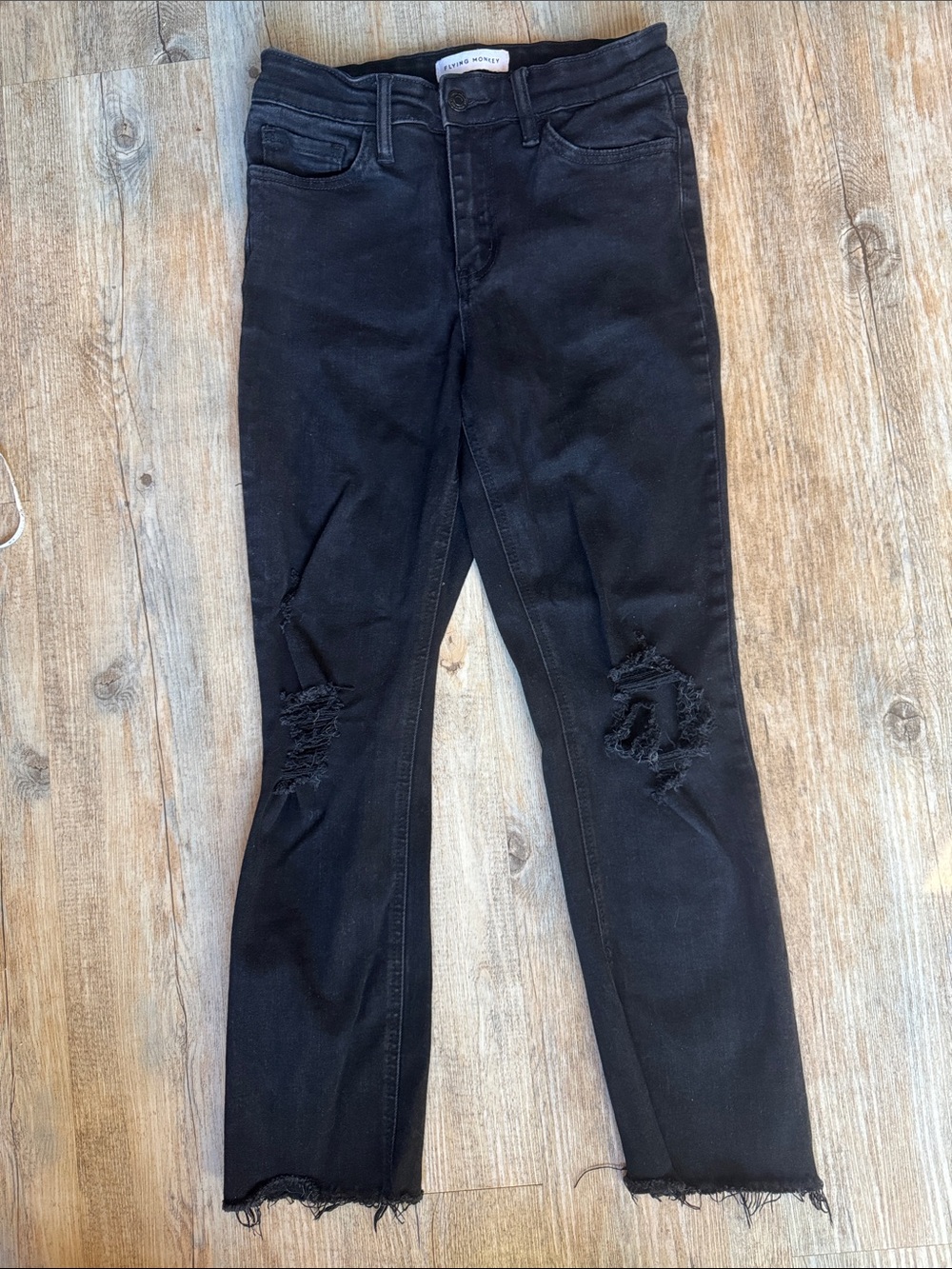 Flying Monkey Black Distressed ankle, High-Rise Skinny Jeans